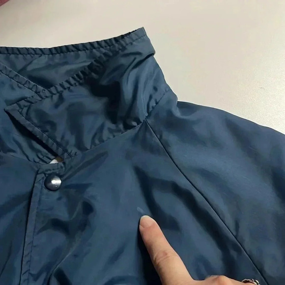 Imperfect vintage Sears windbreaker jacket XL button down pockets elastic cuffs - Picture 5 of 10